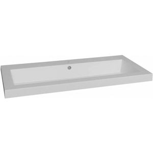 Lambini Designs Como wastafel mineraalmarmer 100cm met kraangat wit glans
