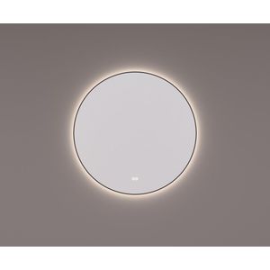 Hipp Design 13500 ronde spiegel 120cm matzwart met LED en spiegelverwarming