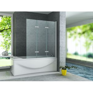 SaniGoods Costa 3-delige badwand 130x140cm chroom