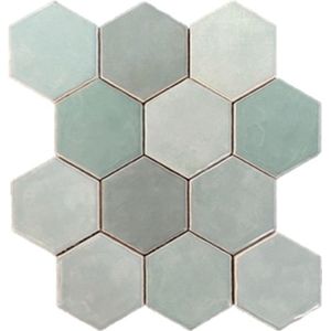 Terre d'Azur Hexagonale Mosaic wandtegel 28x30cm groen