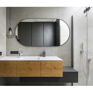 Hipp Design 8600 ovale zwarte spiegel 120x60cm