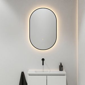 Mondiaz Glow ovale spiegel 45x90cm met verlichting urban