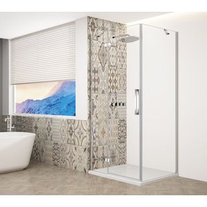 Gelco Trinity douchecabine met helder glas 90x90cm rechts chroom