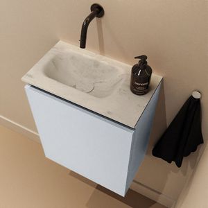 Mondiaz Ture DLux toiletmeubel 40cm clay met wastafel opalo links zonder kraangat