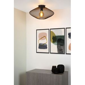 Lucide Mesh plafondlamp 45cm 1x E27 zwart