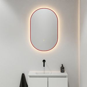 Mondiaz Glow ovale spiegel 45x90cm met verlichting fire