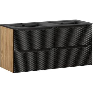 Comad Ocean Black badmeubel 120cm met 4 lades en wastafel zwart mat