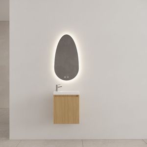 Gliss Design Timotheus toiletmeubel met ribbelfront 40cm pure met mat witte fontein