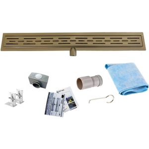 Mueller Basic douchegoot met flens 30x7cm goud messing