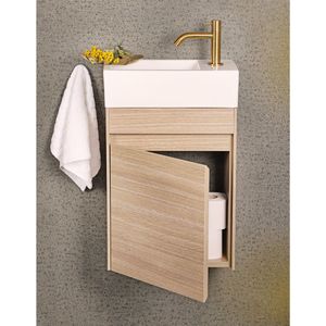 Differnz Hura toiletmeubel eiken met keramische fontein wit mat