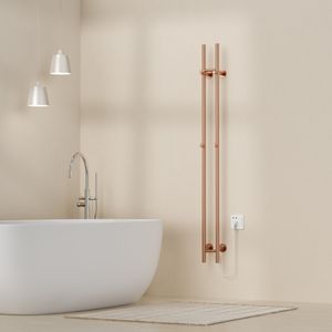 Sanigoods Lilia elektrische staafradiator dubbel 150cm koper geborsteld 120W