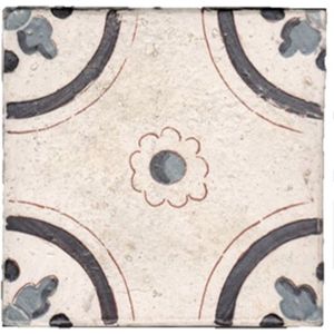 Terre d'Azur Tierra Royal wandtegel met decor 13x13cm wit - per 22 stuks
