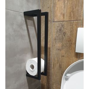 Lambini Designs reserve toiletrolhouder 45x10x13cm mat zwart