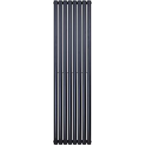 Sanigoods Oval dubbele radiator 47x180cm 1640W zwart mat
