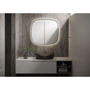 Martens Design Peru spiegel met LED verlichting, spiegelverwarming en sensor 120x120cm koper