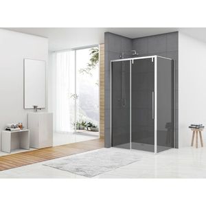 van Rijn ST06 douchecabine met 180cm softclose deur en rookglas chroom 180x90cm