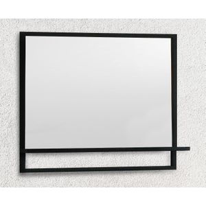 B-Stone Metal zwarte spiegel met planchet 100x70cm