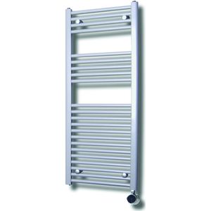 Sanicare elektrische design radiator 60x112cm zilvergrijs met thermostaat rechts chroom