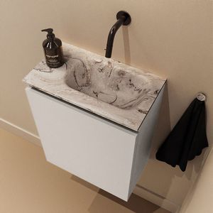 Mondiaz Ture DLux toiletmeubel 40cm linen met wastafel glace rechts zonder kraangat