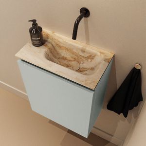 Mondiaz Ture DLux toiletmeubel 40cm greey met wastafel frappe rechts zonder kraangat
