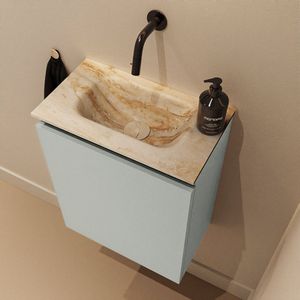 Mondiaz Ture DLux toiletmeubel 40cm greey met wastafel frappe midden zonder kraangat