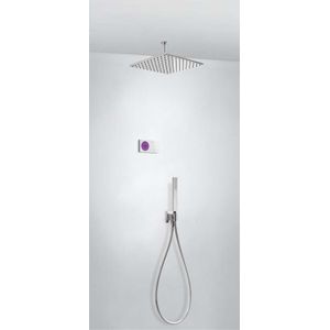 Tres Shower Technology elektronische inbouwthermostaat met regendouche 30x30cm en handdouche