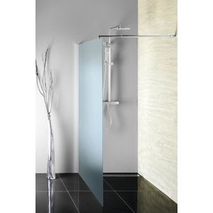 Aqualine Pilot inloopdouche opaalglas 100x190cm chroom