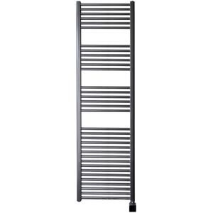 Sanicare elektrische design radiator 60x172 gunmetal met Bluetooth en thermostaat rechts chroom