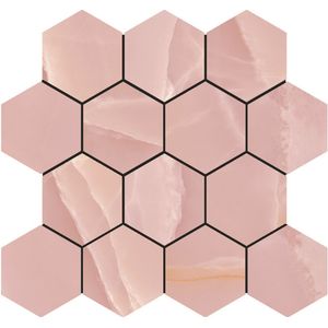 Jabo Onyx Rose hexagon mozaiek tegels 30x27cm