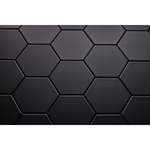 DTG Onda wandtegel hexagon 15x17 zwart mat