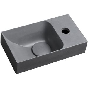 Sapho Piccolino fontein beton kraangat rechts 31x17cm grijs