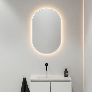 Mondiaz Glow ovale spiegel 45x90cm met verlichting cale