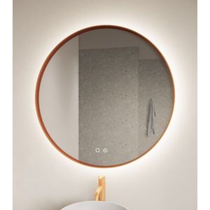 Gliss Design Athena ronde spiegel rosé koper 120cm met verlichting en verwarming