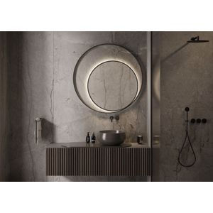 Martens Design Athene spiegel met LED verlichting 120cm mat zwart
