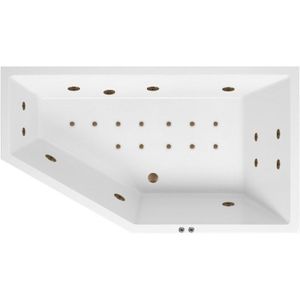 Lambini Designs Florence bubbelbad 160x90cm elektronisch rechts met 6+4+2 hydrojets en 12 aerojets rose goud