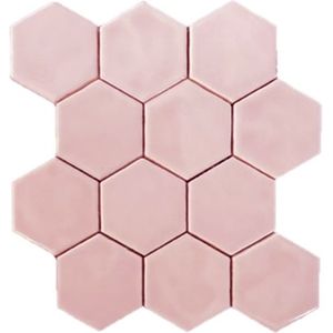 Terre d'Azur Hexagonale Mosaic wandtegel 28x30cm roze