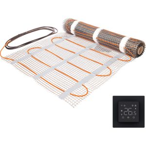 Saniclear Glow elektrische vloerverwarming 10m² met zwarte Wifi thermostaat