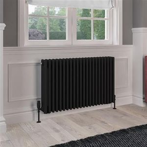 Eastbrook Rivassa 4 koloms radiator 100x60cm staal 2124W zwart mat