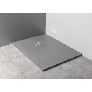 Gelco Mitia rechthoekige douchebak stone-look 120x100cm grijs