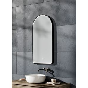 Thebalux M27 spiegel 50x100cm met verlichting en verwarming mat zwart