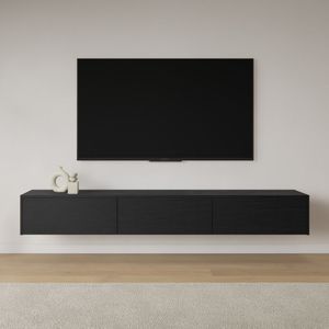 Livli Melbourne zwevend tv meubel 240cm zwart eiken