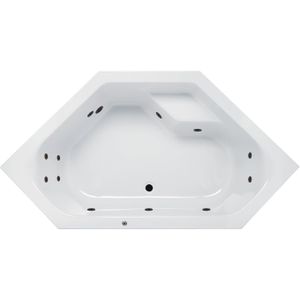 Lambini Designs Venetië bubbelbad 145x145cm elektronisch met 6+4+2 hydrojets zwart