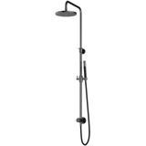 Hotbath Cobber M438 stortdouche met staafhanddouche en 20cm hoofddouche zwart chroom