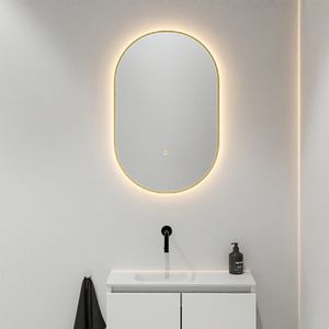 Mondiaz Glow ovale spiegel 45x90cm met verlichting oro