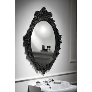 Sapho Desna ovale barok spiegel 80x100cm zwart