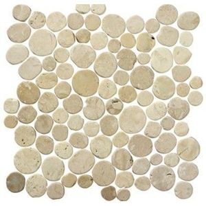 Terre d'Azur Bianco beige kiezel coins mozaiek 30x30