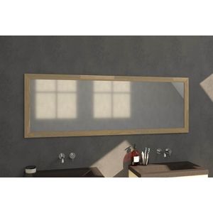 Sanituba Natural Wood spiegel 199x70 met massief eiken frame Eiken Grijs