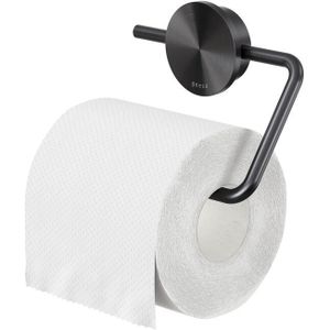 Geesa Opal toiletrolhouder zonder klep zwart metaal geborsteld