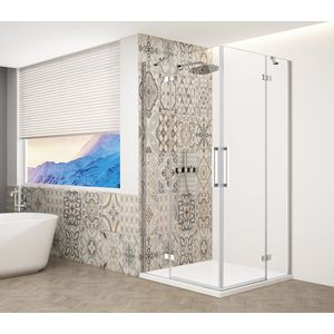 Gelco Trinity douchecabine met hoekinstap 90x110cm helder glas chroom