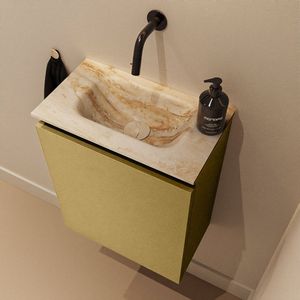 Mondiaz Ture DLux toiletmeubel 40cm oro met wastafel frappe midden zonder kraangat